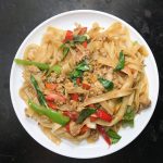 Pad Kee Mao drunk noodles top view