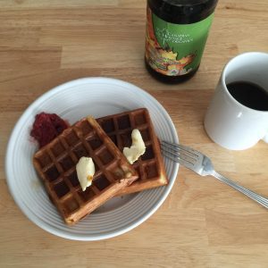 Gluten-Free Waffles with Rolled Oats and Olive Oil top view
