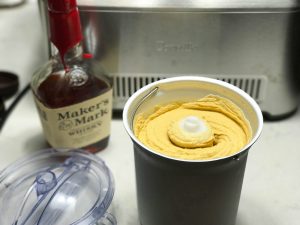Spiced Pumpkin Ice Cream with Bourbon top view