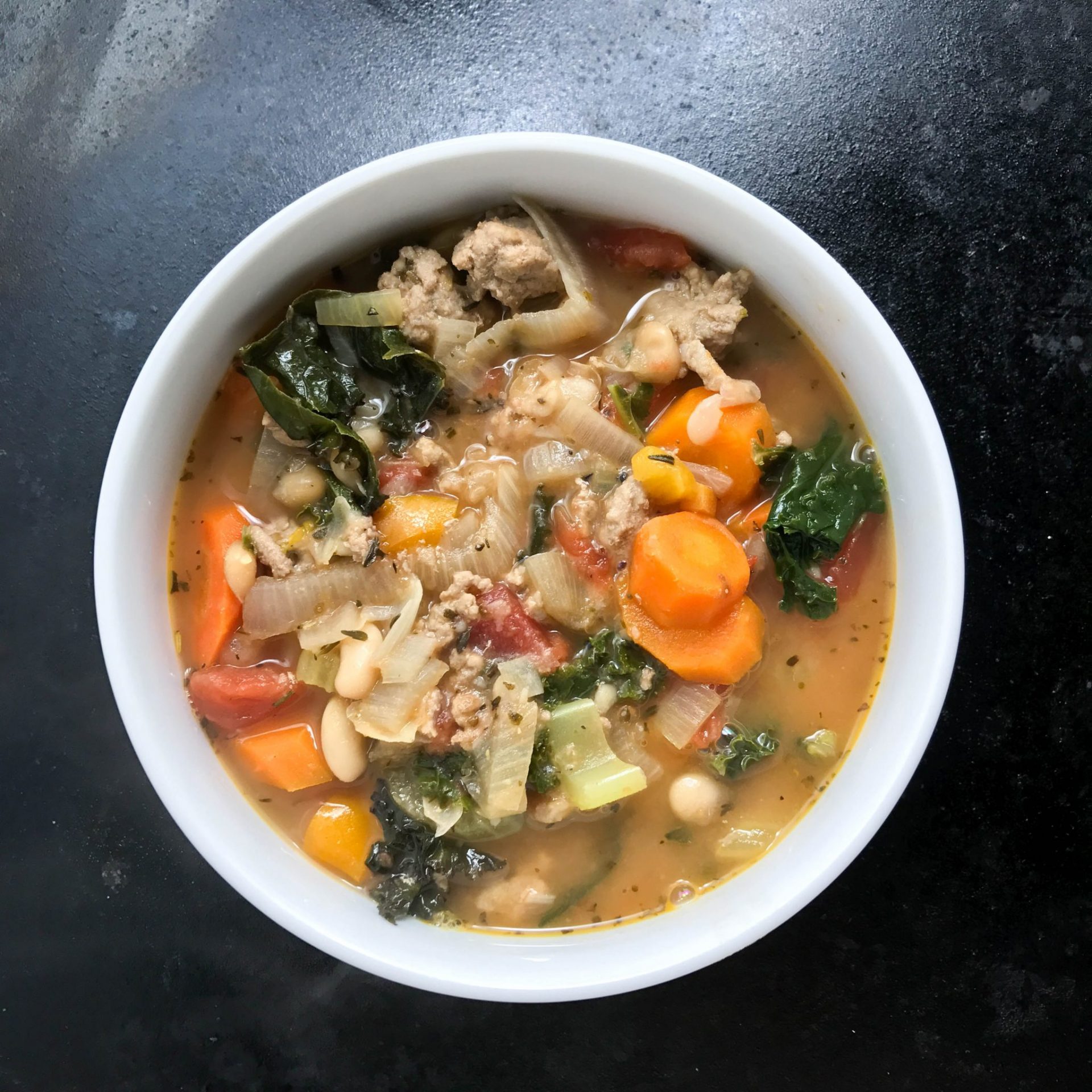 White Bean Soup with Turkey, Kale, and Herbes de Provence