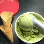 matcha ice cream with ice cream cone
