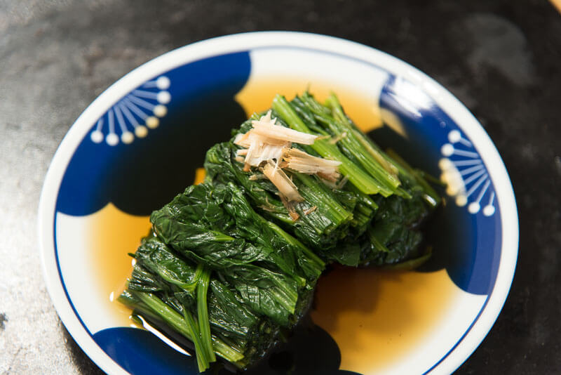 Japanese spinach side dish ohitashi