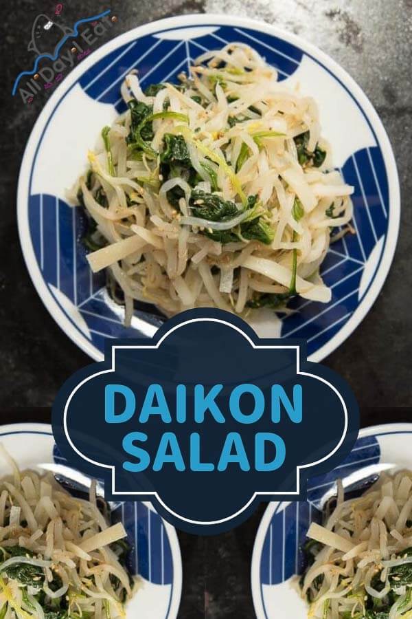 Daikon Salad - japanese radish with spinach and bean sprouts - all day i eat like a shark (1)