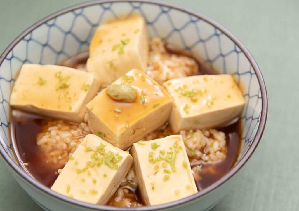 ankakedoufu japanese tofu with dashi ankake donburi