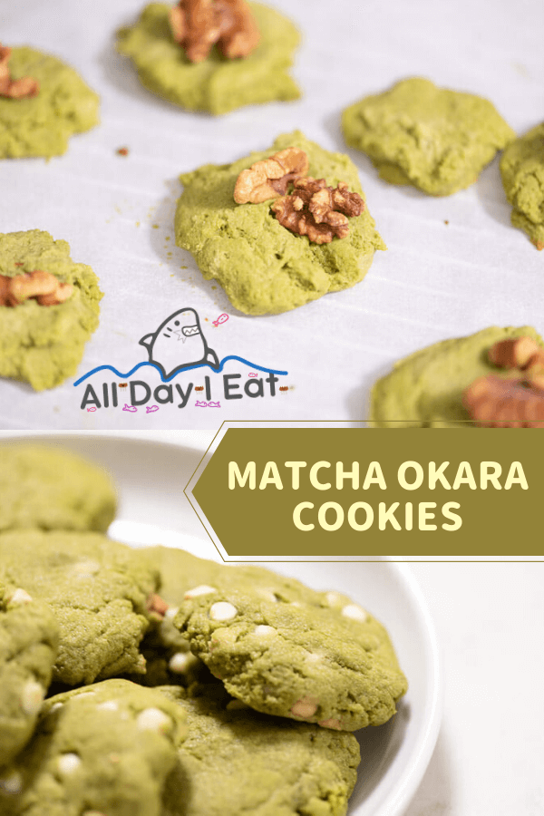 Matcha Okara Cookies with okara on top all day i eat