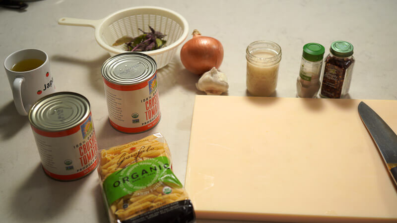 tomato pasta recipe - japanese style (with shiokoji) ingredients