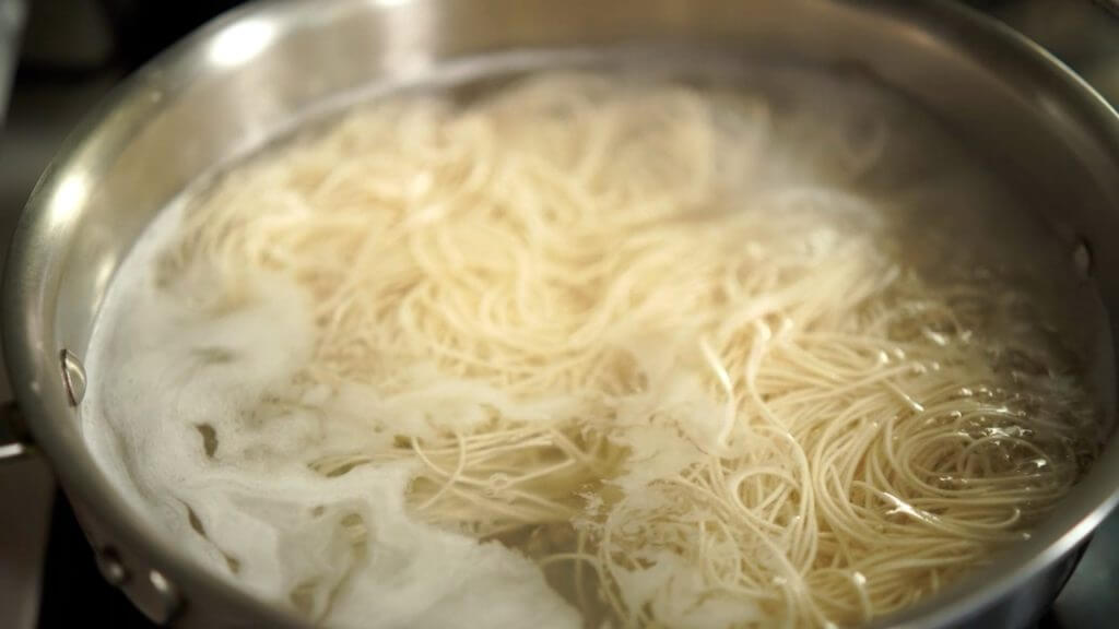 boiling noodles