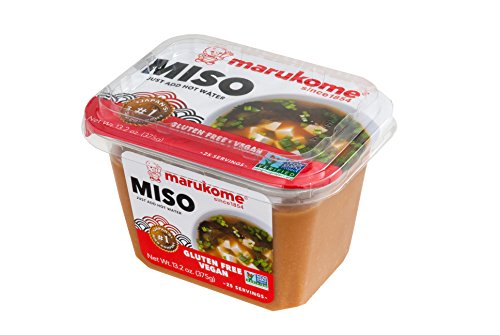 Marukome gluten-free miso in a tub