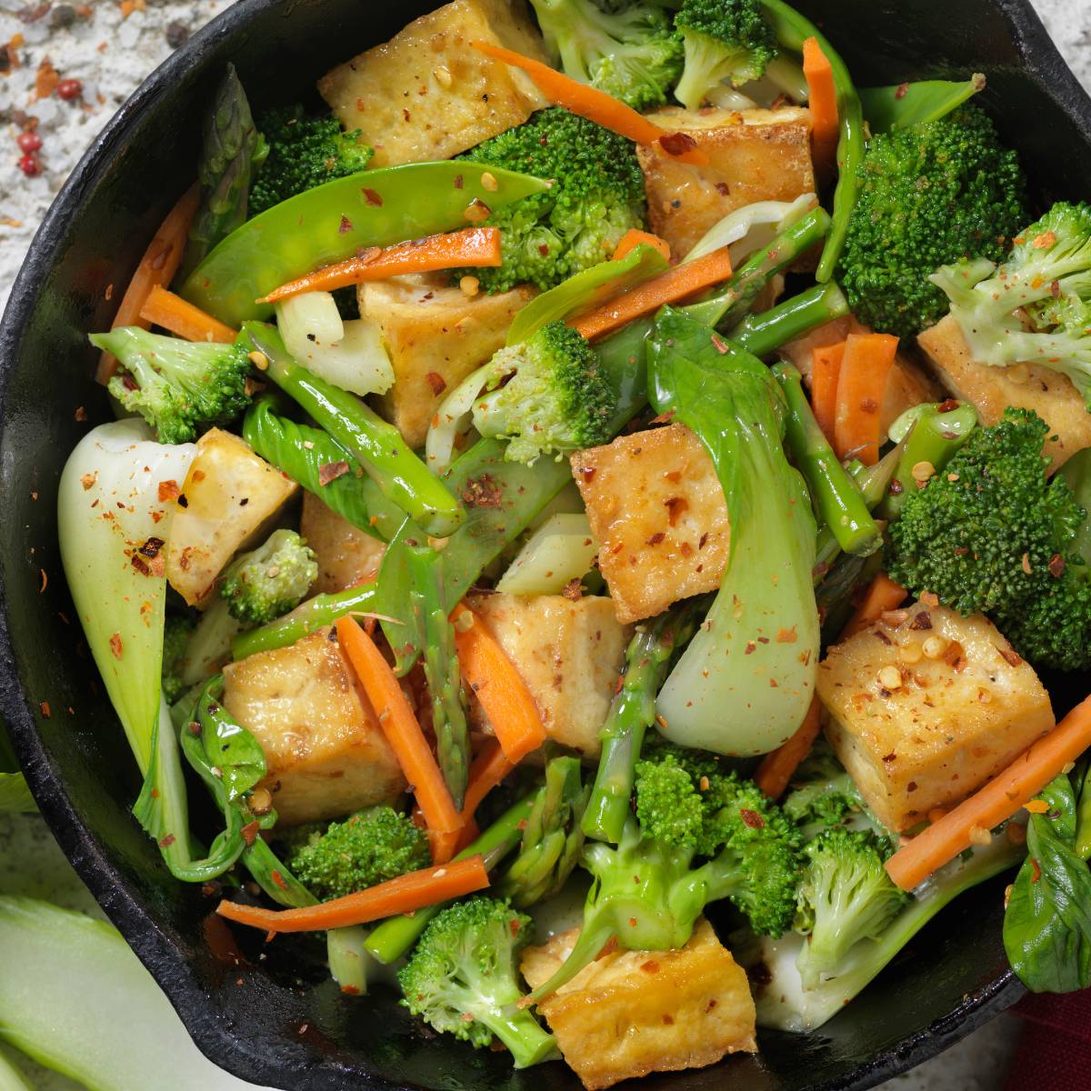 Stir-fry tofu with vegetables