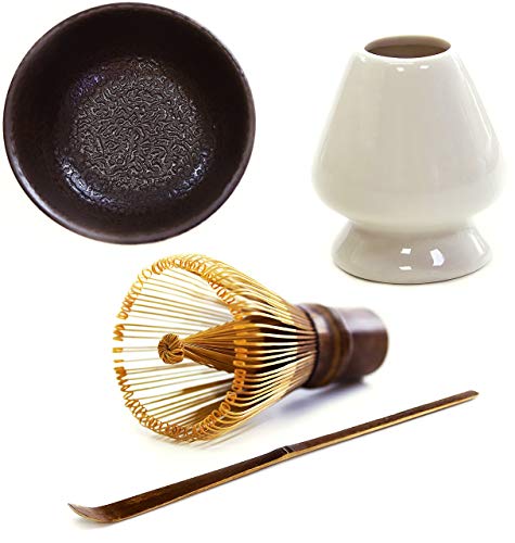 Mocha ChaDao MATCHA Traditional Tea Set | Purple Bamboo Whisk and Scoop | Holder | Matcha Bowl 