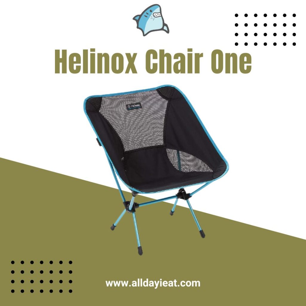 Helinox Chair One featuring the text "Helix chair one.