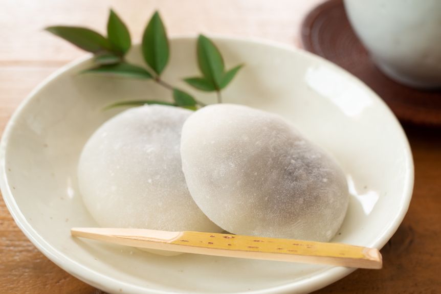 Japanese mochi rice in a bowl.